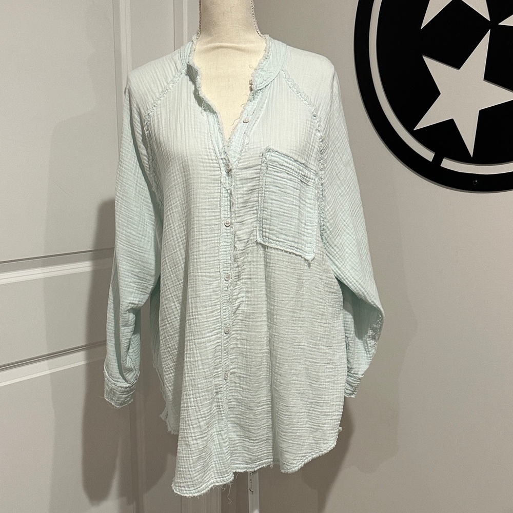 Aerie Light Blue Button Down Shirt